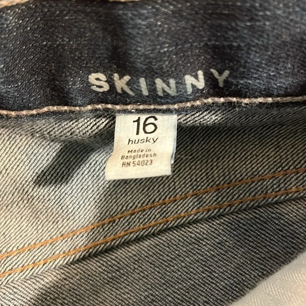 GAP KIDS Youth Boys 16 Husky Skinny Fit Jeans Dark Wash Adjustable Waist
